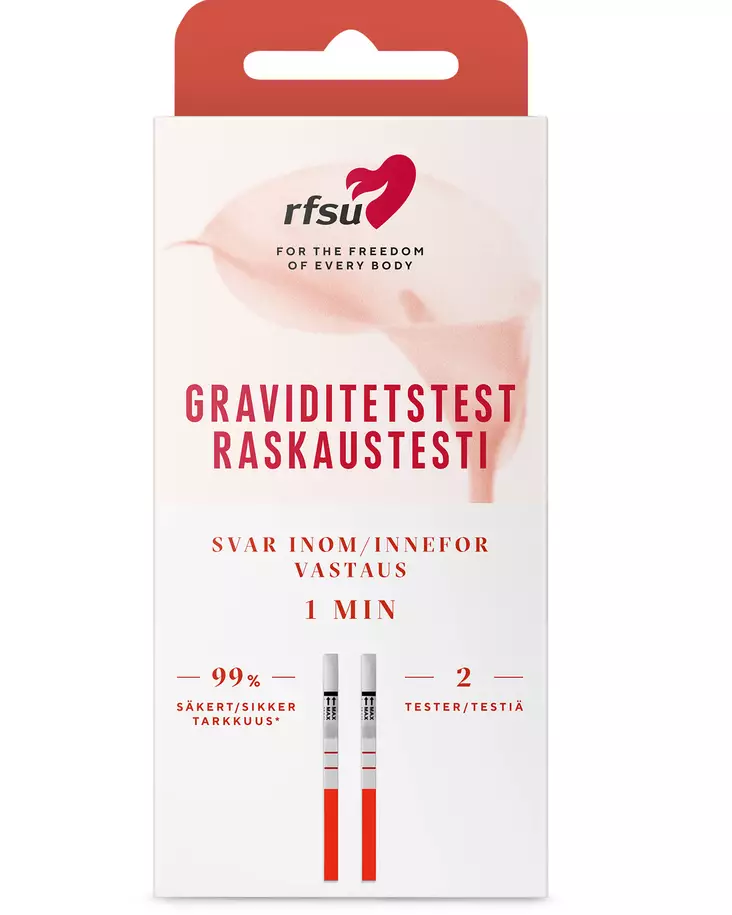 RFSU Raskaustesti 2 kpl testiliuskoja - Ehkäisy ja seksuaalisuus - 7310572100255 - 1