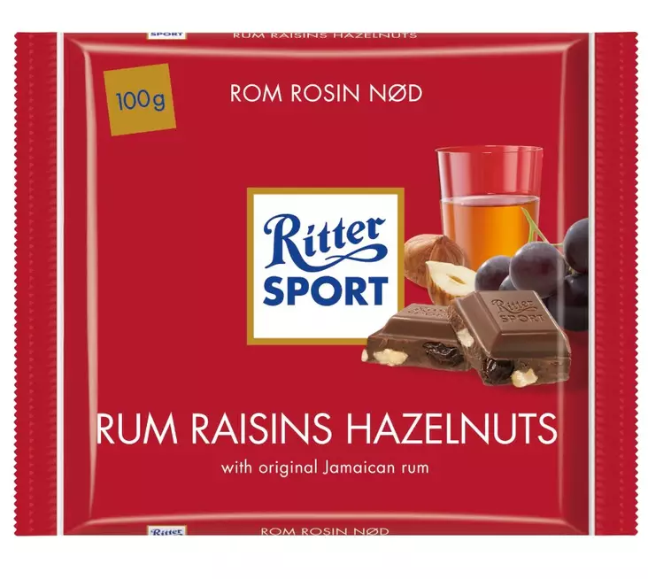 Ritter sport rum raisins hazelnuts 100g - Suklaat - 4000417012005 - 1