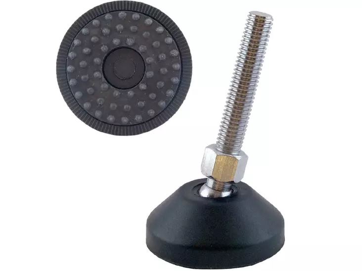 Säätöjalka kumipohjalla M10x30mm teräs/musta - Kalustehelat - 6414675123485 - 1