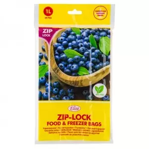 Säilytyspussi sulkijalla 1l 20kpl - Kertakäyttö pakastusrasiat ja -pussit - 4742002000485 - 1