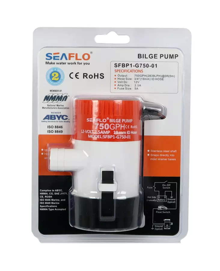 Seaflo Pilssipumppu 12V 44L/min - Veneilytarvikkeet - 6430022589865 - 1