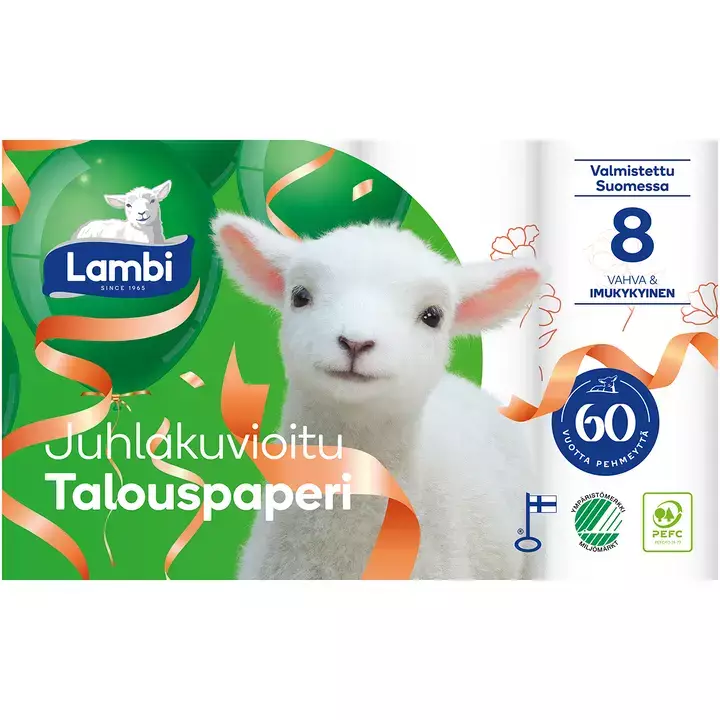 Lambi Talouspaperi kuvioitu 8rl - Talouspaperit - 6414301057535 - 1