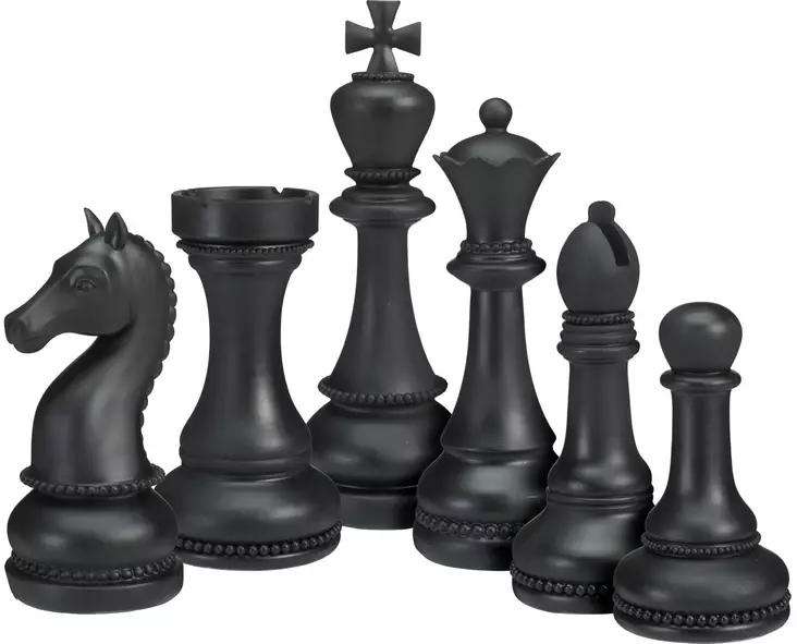 Shakkinappula 6kpl /setti musta - Sisustusesineet - 8721037878975 - 1