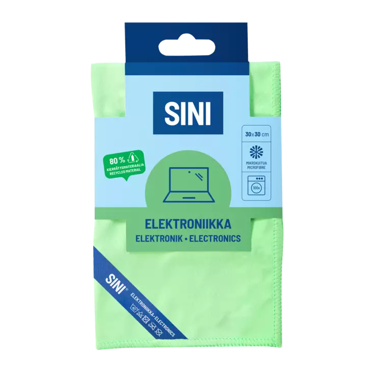 Sini Elektroniikkaliina 30x30cm - Pölyhuiskat ja siivousliinat - 6423800035975 - 1