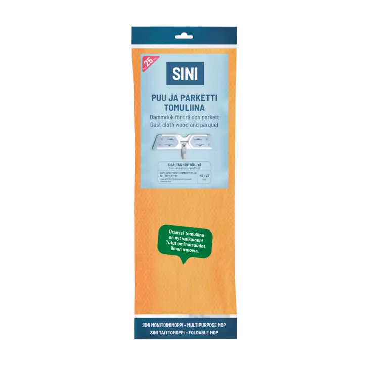 Sini Puu ja parketti tomuliina 45x27cm, 25kpl - Pölyhuiskat ja siivousliinat - 6423800034695 - 1