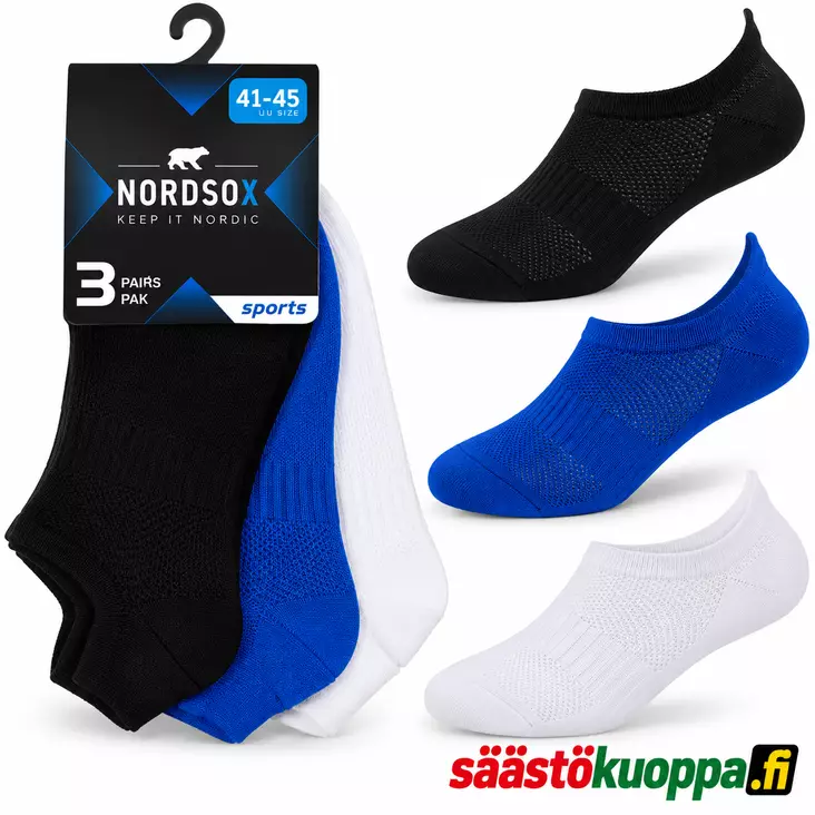 Sportti sukka lyhyt 3par/pkt 41-45 - Miesten sukat - 6438159077125 - 1