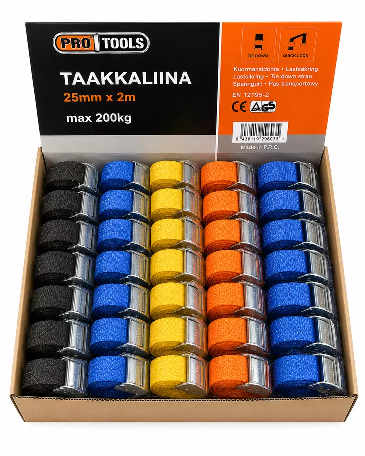 Taakkaliina 25mmx2m 200kg - Kuormaliinat - 6438159075275 - 1