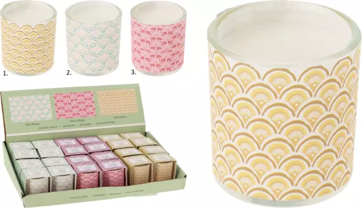 Tuoksukynttilä lasissa 4x5cm, lajitelma - Tuoksukynttilät - 8721037397735 - 1