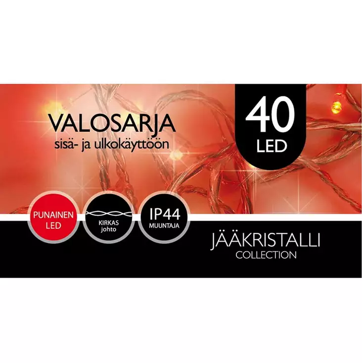 Ulkovalosarja 40 led punainen IP44 - Jouluvalot - 6438159052825 - 1