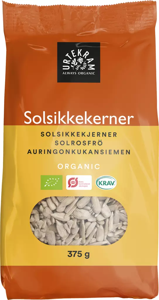 Urtekram Auringonkukansiemen luomu 375g - Muut leivontatuotteet - 5765228530085 - 1