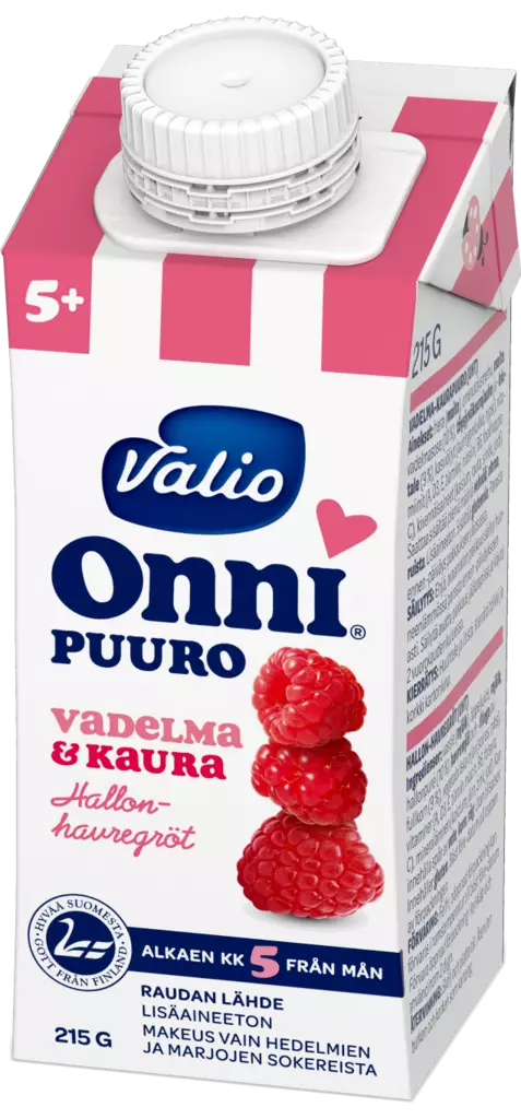 Valio Onni puuro vadelma & kaura 215g - Lastenruoat - 6408430049325 - 1