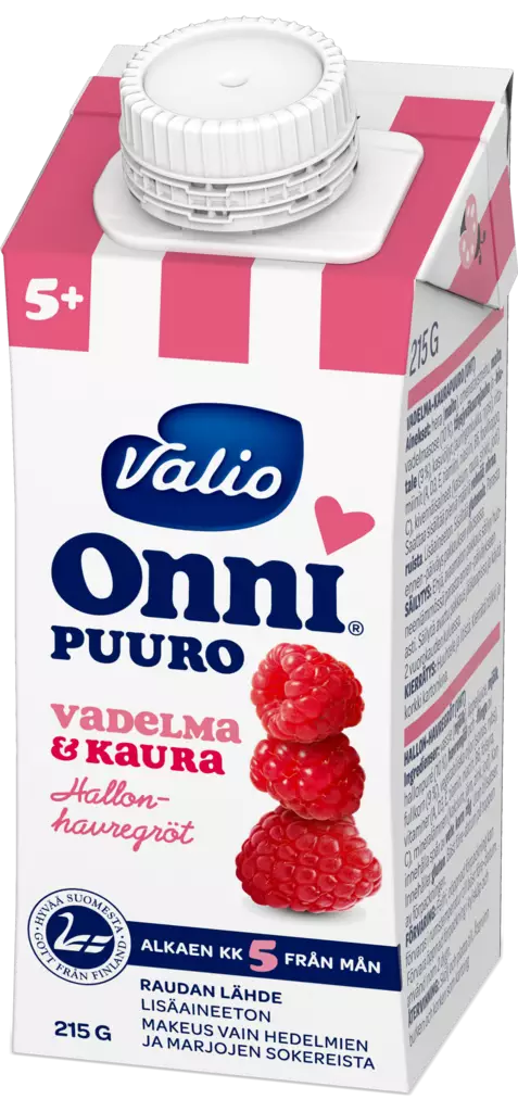 Valio Onni puuro vadelma & kaura 215g - Lastenruoat - 6408430049325 - 1
