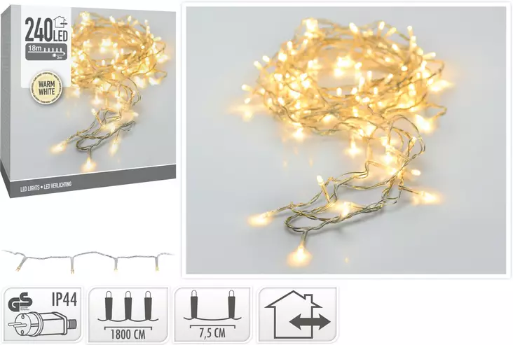 Valosarja led 240 lämmin valkoinen IP44 - Jouluvalot - 8719202259445 - 1