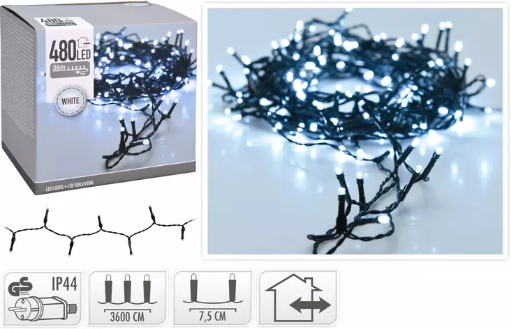 Valosarja led 480 kylmä valkoinen IP44 - Jouluvalot - 8719202259025 - 1