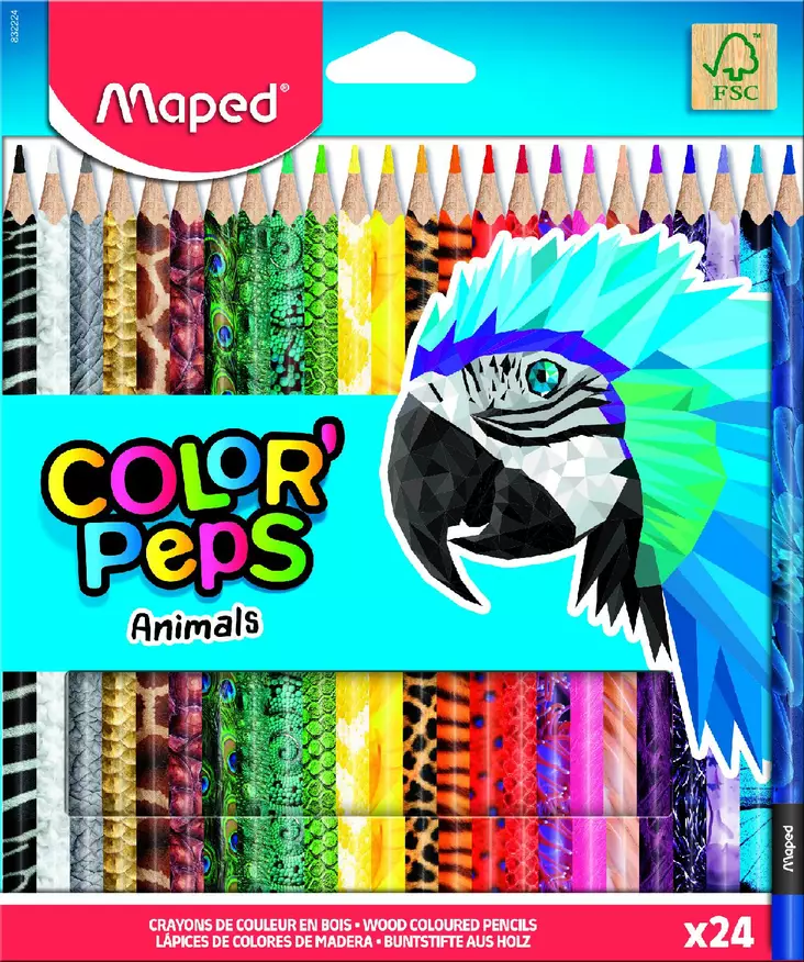Värikynä Maped Animals 24 väriä FSC - Puuvärikynät ja liidut - 3154148322245 - 1