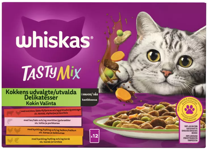Whiskas 1+ TastyMix Kokin Valinta 12x85g - Kissan märkäruoat - 4008429156045 - 1