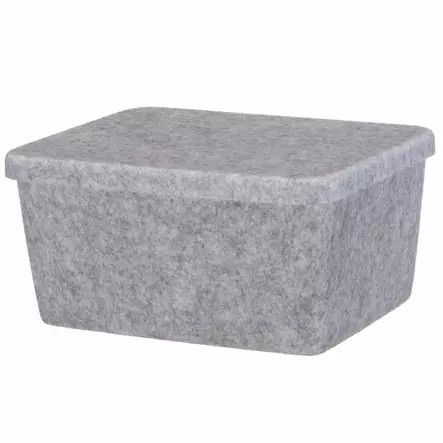 4Living Säilytyslaatikko Candy huopa kannellinen harmaa 32x24x16 cm - Pienkalusteet - 6410416482996 - 1