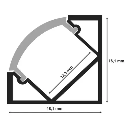 Alumiinilista LED-nauhalle 1m kulma valkoinen - Valaisintarvikkeet - 6418536022146 - 2
