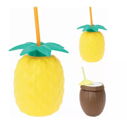 Ananas/kookos juomamuki pillillä - Mukit ja kahvikupit - 8720573989596 - 1