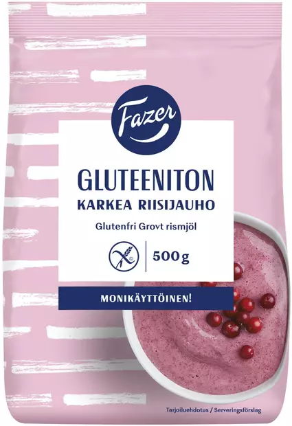 Fazer glut.karkea riisijauho 500g - Elintarvikkeet - 6419811108906 - 2