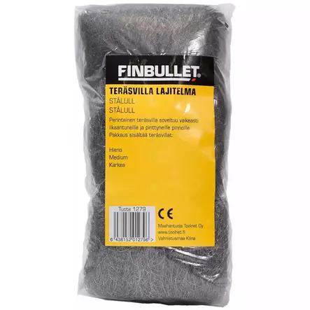 Finbullet Teräsvillalajitelma 12 osaa - Kiillotustyökalut - 6438152012796 - 1