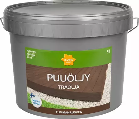 Ilves Puuöljy Tummanruskea Vesiohenteinen 9L - Puuöljyt - 6430026953136 - 1