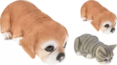 Kissa / koira pötköttelevä 24cm - Pihakoristeet - 8720573934596 - 1