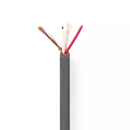 Mikrofonikaapeli 2x0.23 mm² kupari 100m pyöreä PVC tummanharmaa - Asennuskaapelit ja sähköjohdot - 5412810296316 - 1