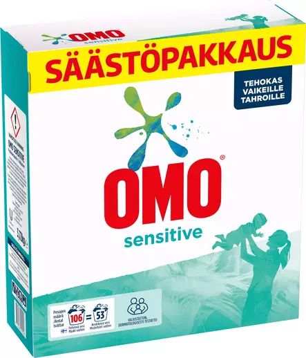 Omo pyykinpesujauhe sensitive 3,72kg - Pyykinpesu- ja huuhteluaineet - 8712561421546 - 2