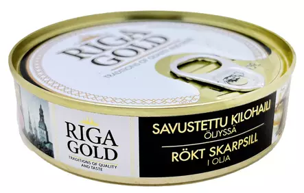 Riga Gold Savustettu kilohaili öljyssä - Elintarvikkeet - 4751001585596 - 1