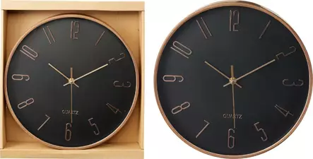 Seinäkello musta 30,5cm - Seinäkellot - 8721037987486 - 1