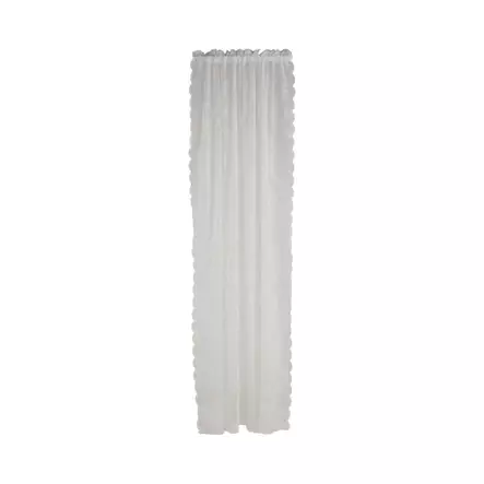 Sivuverhot kukkapitsiset 130x250cm valk. - Sivuverho - 7318161564556 - 1