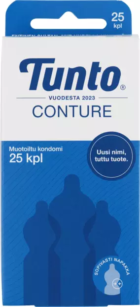 Tunto kondomi 25kpl Conture muotoiltu - Ehkäisy ja seksuaalisuus - 7310572200276 - 1