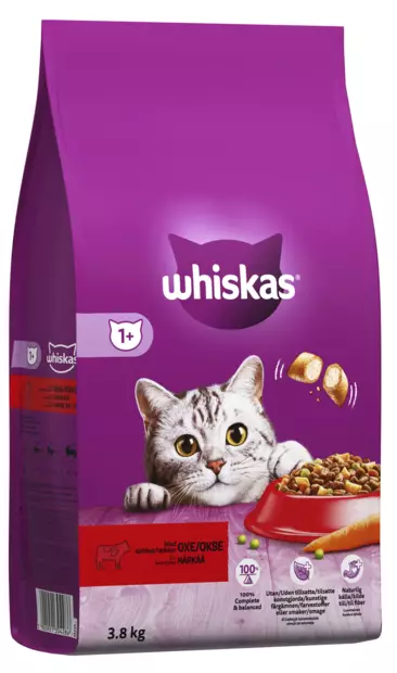 Whiskas 1+ Härkää 3,8kg - Kissan kuivaruoat - 5900951304286 - 2