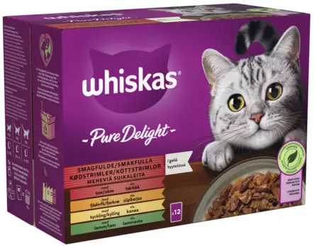 Whiskas 1+ PureDelight Perinteiset 12x85 - Kissan märkäruoat - 5900951302466 - 2