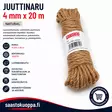 Juuttinaru 4mm/20m - Sulakkeet ja sulakelajitelmat - 6438159247146 - 1