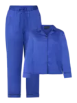 Brandtex satiinipyjama sininen L - Naisten yöasut - 5713242109886 - 2