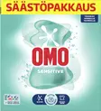 Omo pyykinpesujauhe sensitive 3,72kg - Pyykinpesu- ja huuhteluaineet - 8712561421546 - 1
