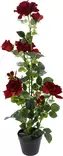Tekokasvi punainen ruusu ruukussa 95cm - Tekokasvit ja -kukat - 8719987417696 - 1