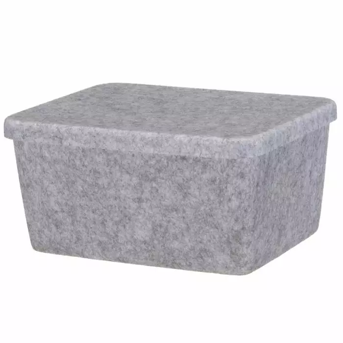 4Living Säilytyslaatikko Candy huopa kannellinen harmaa 32x24x16 cm - Pienkalusteet - 6410416482996 - 1