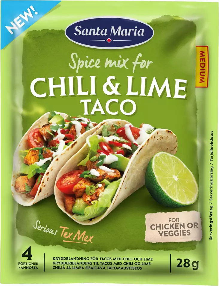 SM TACO CHILI-LIME MAUSTESEOS 28G - Jauhot - 7311311023286 - 1