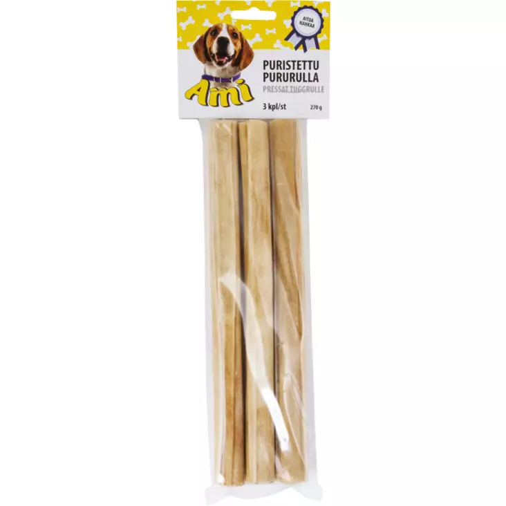Ami puristettu pururulla 3kpl 25cm 270g - Koiran luut - 6419698122286 - 1