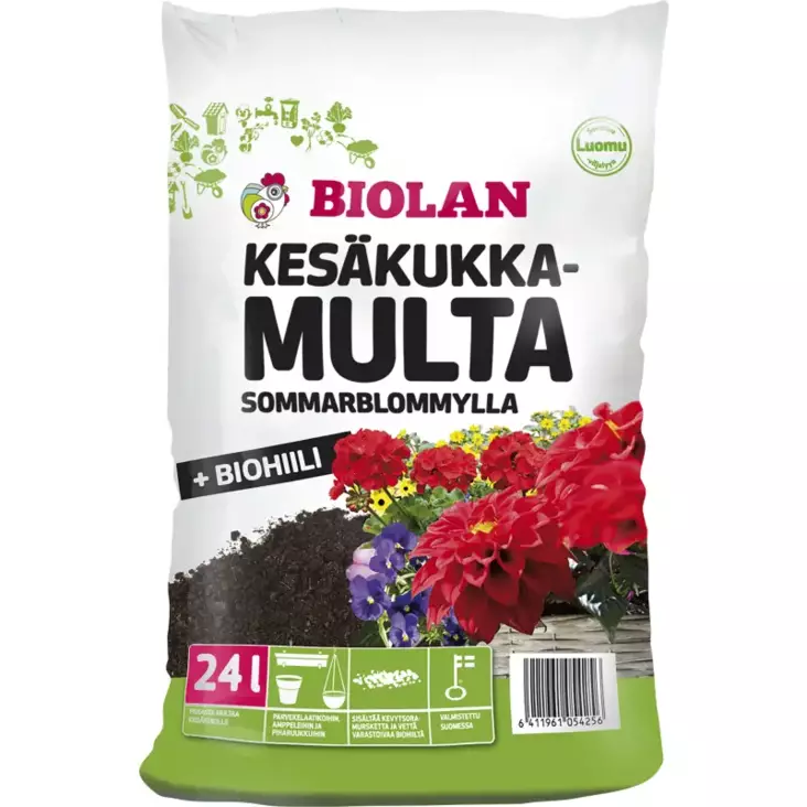 Biolan kesäkukkamulta 24L - Mullat ja turpeet - 6411961054256 - 1