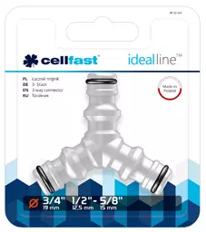 Cellfast Y-Liitin ideal line plus 1/2" - Puutarhaletkuliittimet ja tarvikkeet - 5907553505226 - 1