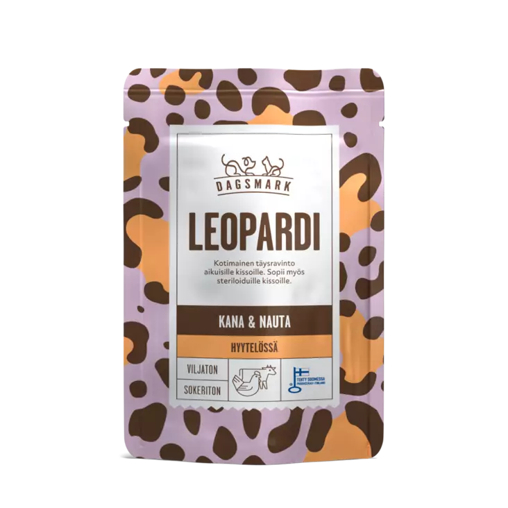 Dagsmark Leopardi 80g kana-nauta hyyt. - Kissan märkäruoat - 6430066381906 - 1