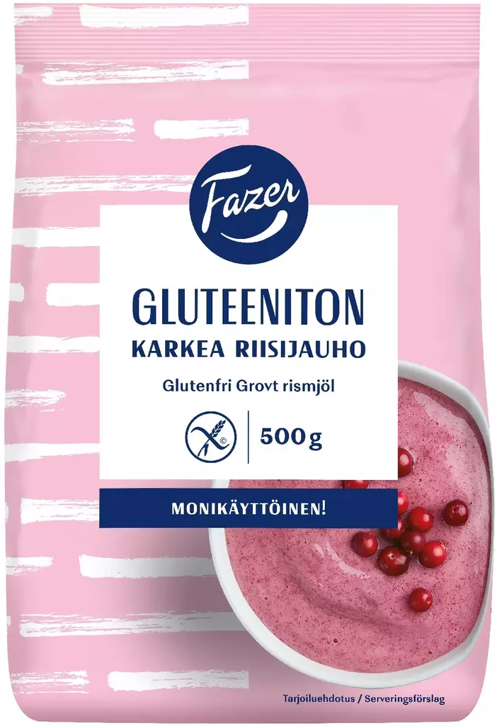 Fazer glut.karkea riisijauho 500g - Elintarvikkeet - 6419811108906 - 1