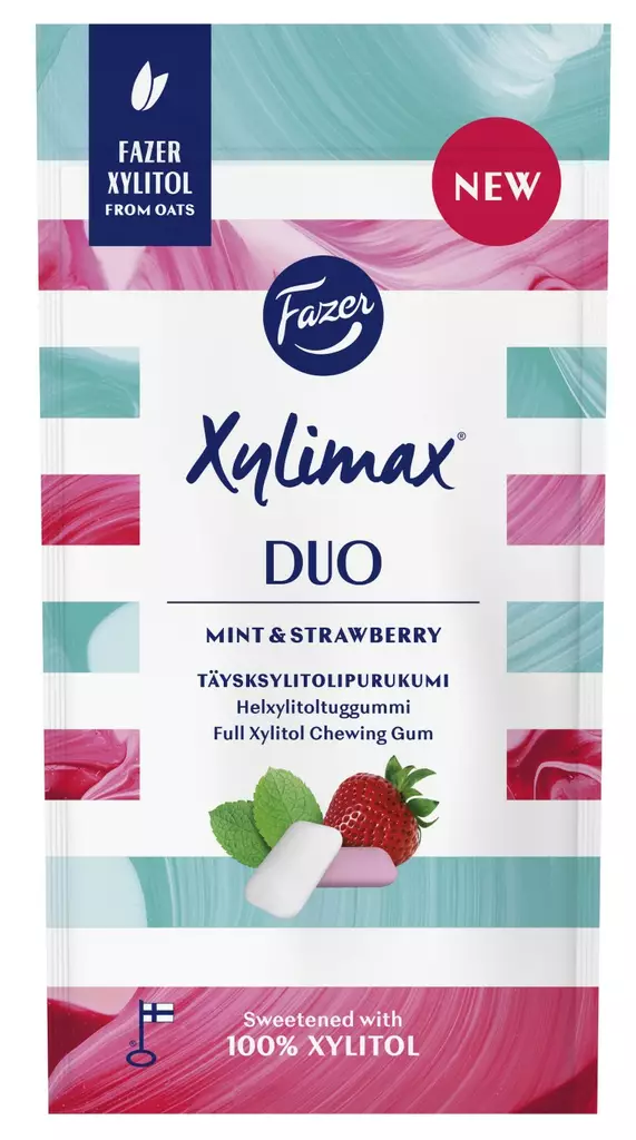 FAZER Xylimax Duo mint&strawberry 38g - Karkit - 6416453117556 - 1
