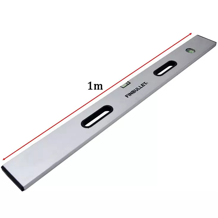 Finbullet Alumiinilinjari 1 m kahvoilla - Suorakulmat ja viivaimet - 6430017706246 - 1