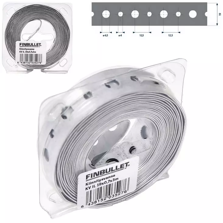 Finbullet Kiinnitysvanne 19 mm x 0,7 mm x 3 m - Sokat - 6438152035276 - 1