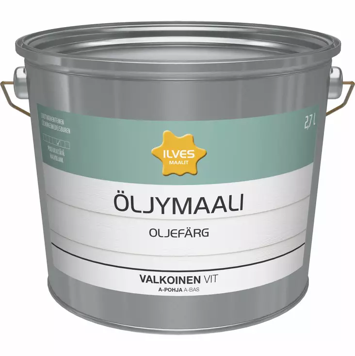 Ilves Öljymaali A-Pohja Valkoinen 2,7L - Talomaalit - 6430026950296 - 1